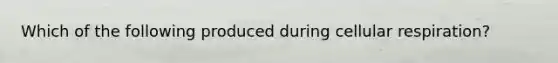 Which of the following produced during cellular respiration?