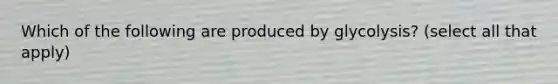 Which of the following are produced by glycolysis? (select all that apply)