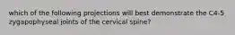 which of the following projections will best demonstrate the C4-5 zygapophyseal joints of the cervical spine?