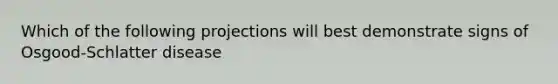 Which of the following projections will best demonstrate signs of Osgood-Schlatter disease