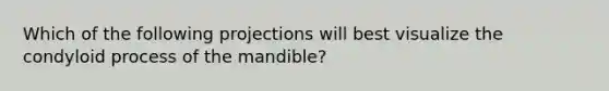 Which of the following projections will best visualize the condyloid process of the mandible?