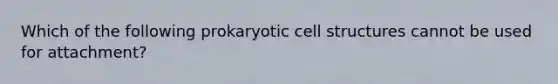 Which of the following prokaryotic cell structures cannot be used for attachment?