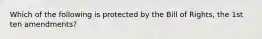 Which of the following is protected by the Bill of Rights, the 1st ten amendments?