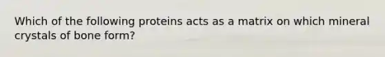 Which of the following proteins acts as a matrix on which mineral crystals of bone form?