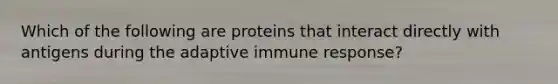 Which of the following are proteins that interact directly with antigens during the adaptive immune response?