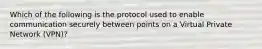 Which of the following is the protocol used to enable communication securely between points on a Virtual Private Network (VPN)?