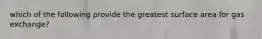 which of the following provide the greatest surface area for gas exchange?