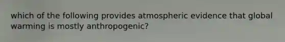 which of the following provides atmospheric evidence that global warming is mostly anthropogenic?