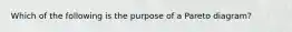 Which of the following is the purpose of a Pareto diagram?