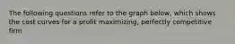The following questions refer to the graph below, which shows the cost curves for a profit maximizing, perfectly competitive firm