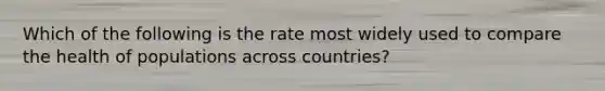 Which of the following is the rate most widely used to compare the health of populations across countries?