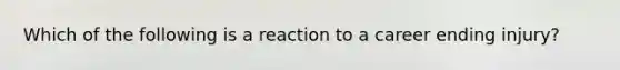 Which of the following is a reaction to a career ending injury?