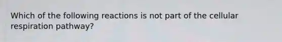 Which of the following reactions is not part of the <a href='https://www.questionai.com/knowledge/k1IqNYBAJw-cellular-respiration' class='anchor-knowledge'>cellular respiration</a> pathway?