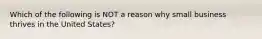 Which of the following is NOT a reason why small business thrives in the United States?