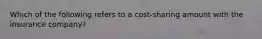 Which of the following refers to a cost-sharing amount with the insurance company?