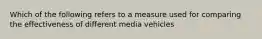 Which of the following refers to a measure used for comparing the effectiveness of different media vehicles