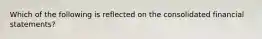 Which of the following is reflected on the consolidated financial statements?