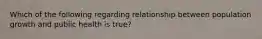 Which of the following regarding relationship between population growth and public health is true?