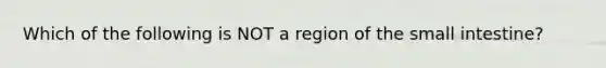 Which of the following is NOT a region of the small intestine?