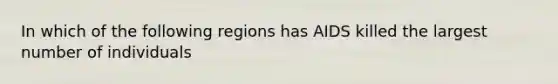 In which of the following regions has AIDS killed the largest number of individuals