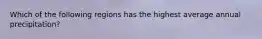 Which of the following regions has the highest average annual precipitation?