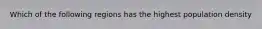 Which of the following regions has the highest population density