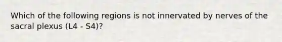 Which of the following regions is not innervated by nerves of the sacral plexus (L4 - S4)?