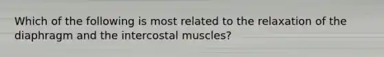 Which of the following is most related to the relaxation of the diaphragm and the intercostal muscles?