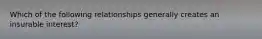 Which of the following relationships generally creates an insurable interest?
