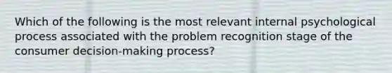 Which of the following is the most relevant internal psychological process associated with the problem recognition stage of the consumer decision-making process?