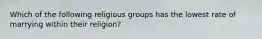 Which of the following religious groups has the lowest rate of marrying within their religion?