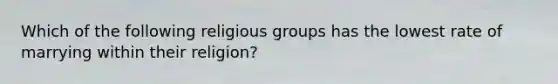 Which of the following religious groups has the lowest rate of marrying within their religion?