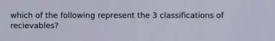 which of the following represent the 3 classifications of recievables?