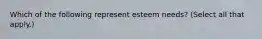 Which of the following represent esteem needs? (Select all that apply.)