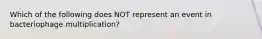 Which of the following does NOT represent an event in bacteriophage multiplication?