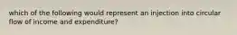 which of the following would represent an injection into circular flow of income and expenditure?