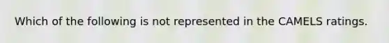 Which of the following is not represented in the CAMELS ratings.