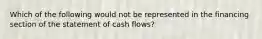 Which of the following would not be represented in the financing section of the statement of cash flows?