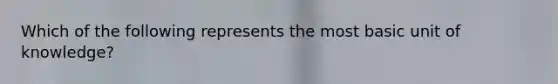 Which of the following represents the most basic unit of knowledge?