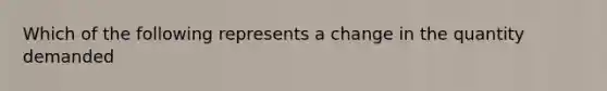 Which of the following represents a change in the quantity demanded