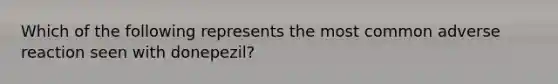 Which of the following represents the most common adverse reaction seen with donepezil?