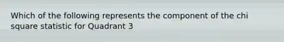 Which of the following represents the component of the chi square statistic for Quadrant 3