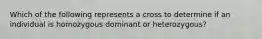 Which of the following represents a cross to determine if an individual is homozygous dominant or heterozygous?