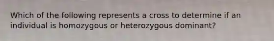 Which of the following represents a cross to determine if an individual is homozygous or heterozygous dominant?