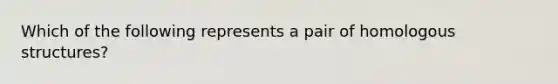 Which of the following represents a pair of homologous structures?
