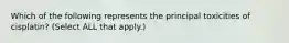 Which of the following represents the principal toxicities of cisplatin? (Select ALL that apply.)