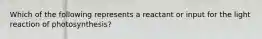 Which of the following represents a reactant or input for the light reaction of photosynthesis?
