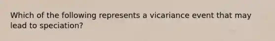 Which of the following represents a vicariance event that may lead to speciation?