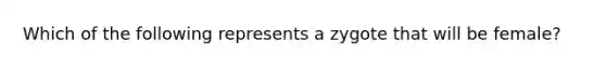 Which of the following represents a zygote that will be female?