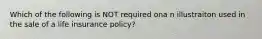 Which of the following is NOT required ona n illustraiton used in the sale of a life insurance policy?